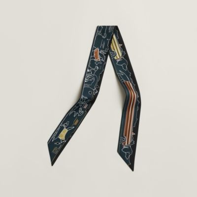 HERMES TWILLY エルメス ツイリー 黒 2本セット レディス